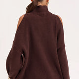 Off Shoulder Turtleneck Sweater