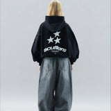 Grunge Star Print Streetwear Hoodie