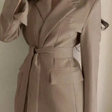 Belted Loose Fit Straight Blazer