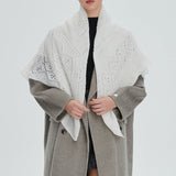 Solid Color Lace Knit Square Scarf