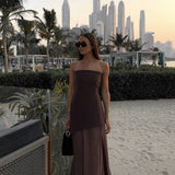 Elegant Strapless Sleeveless Maxi Dress