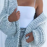 Plush Batwing Sleeve Knit Cardigan