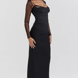 Backless Split Bodycon Maxi Dress