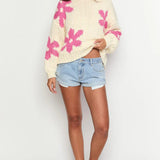 Pullover Floral Detail Sweater