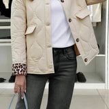 Patchwork Leopard Print Relaxed Jacket