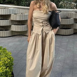Cotton Lantern Wide Leg Pants