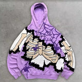 Gothic 3D Skeleton Print Hoodie