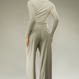 Stripe Button Cord Easy Two Piece Set