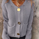 Chunky Knit Button Up Sweater
