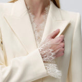 Beige Lace Waist Blazer