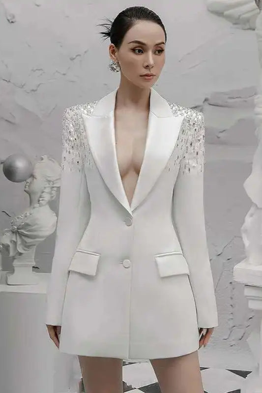 Heavy Beaded Statement Design Blazer