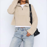 Zip Neck Knit Sweater
