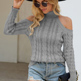 Elegant Cable Mock Neck Sweater