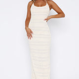 Never Say Goodbye Halter Maxi Dress Cream