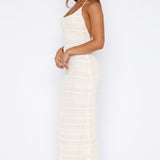 Never Say Goodbye Halter Maxi Dress Cream
