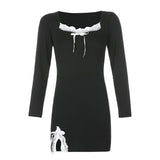 Sexy Off Shoulder Lantern Sleeve Mini Dress