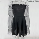 Sexy Off Shoulder Lantern Sleeve Mini Dress