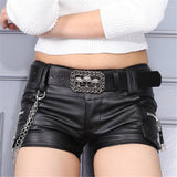 Punk Skull Low Waisted Lace-up White Thin Denim Shorts Goth Rock Sexy Women Shorts
