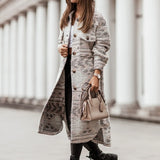 2025 Winter Women Jacket Turn Down Thin Plaid Long Oversize Thin Retro Female Streetwear Coat