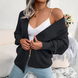 Long Sleeve Solid Color Knitted Cardigan Coat