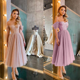 New Short Prom Dresses With Boat Neck Celebrity Dresses