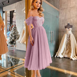 New Short Prom Dresses With Boat Neck Celebrity Dresses