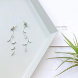 Silver Needle Willow Leaf Women Fashion Temperament Simple Long Tassel Earrings Gift Earring