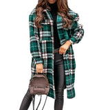 Plaid Long Blouses Coat