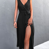 Sleeveless V Neck Long Party Dress