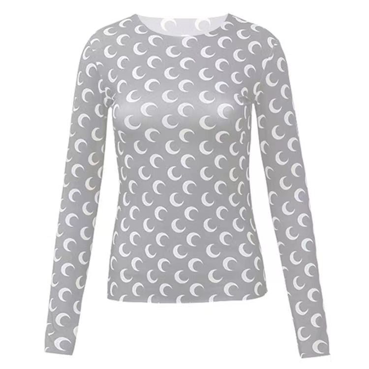 Designer Moon Print T Shirt