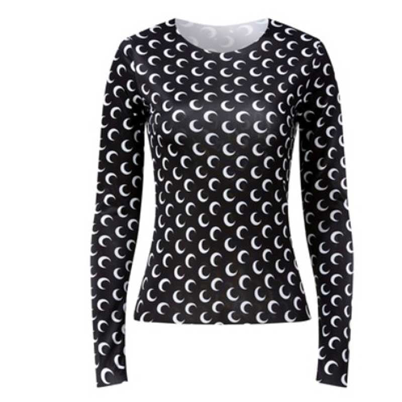 Designer Moon Print T Shirt