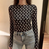 Designer Moon Print T Shirt