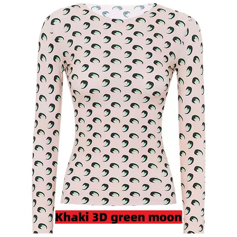 Designer Moon Print T Shirt