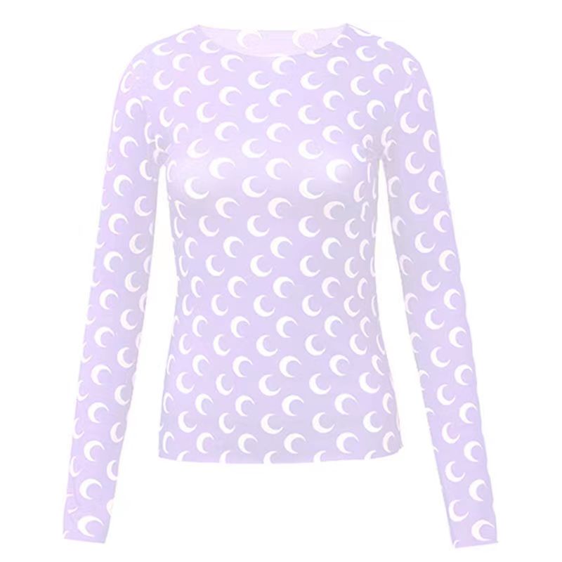 Designer Moon Print T Shirt