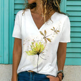 Elegant Flower Droganfly Printed Tops