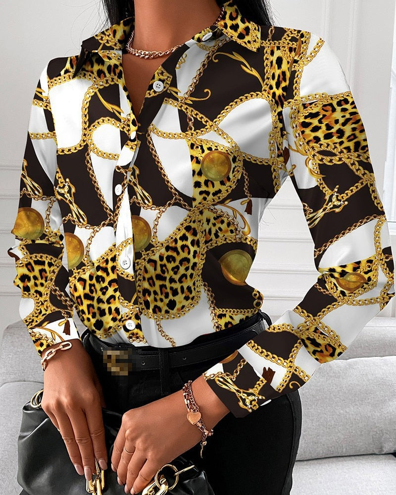 Short Sleeve Casual Office Print Shirts