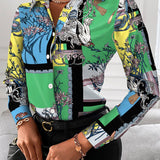 Short Sleeve Casual Office Print Shirts