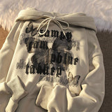 New Korean Version Loose Butterfly Letter Print Hoodie