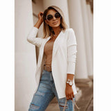 Ruffled Long-sleeved Zipper Printed Blazer