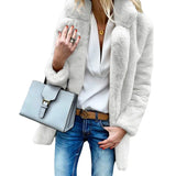 2025 Autumn Winter New Long Sleeve Polo Collar Women Fur Coat