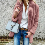 2025 Autumn Winter New Long Sleeve Polo Collar Women Fur Coat