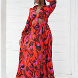 Deep V Neck High Slit Party Beach Wear Boho Dress