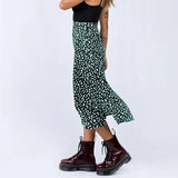 Leopard Print Split Fashion Long Skirt