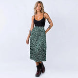 Leopard Print Split Fashion Long Skirt