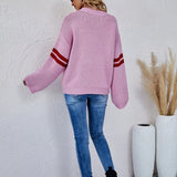 2025 New Winter Women's Loose Round Neck Knitted Pullover Love Long-sleeve Sweater