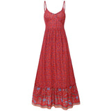 Floral Maxi Women Elegant Spaghetti Strap Boho Dress