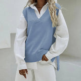 2025 Autumn And Winter New Sleeveless Waistcoat Knitted Women's Slim Fit V-neck Coat Sweater