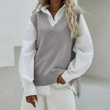 2025 Autumn And Winter New Sleeveless Waistcoat Knitted Women's Slim Fit V-neck Coat Sweater