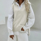 2025 Autumn And Winter New Sleeveless Waistcoat Knitted Women's Slim Fit V-neck Coat Sweater