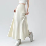 2025 New Spring Summer Acetate Satin Long Womens Elegant High Waist Wrap Hip Mermaid Ladies Fashion Maxi Skirt